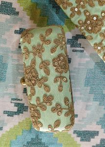 Lehenga Crop Blouse With Matching Clutch