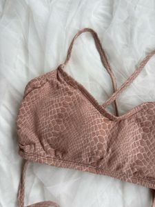 Stylish Snake Print Bikini Top