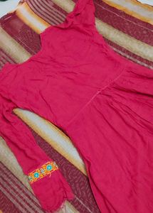 Embroidered Red Ethnic Blouse