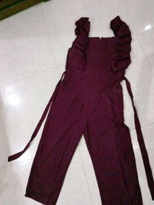 Beautiful Plum Dress with Ruffle Sleeves