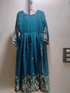 blue embroidered ethnic dress/anarkali