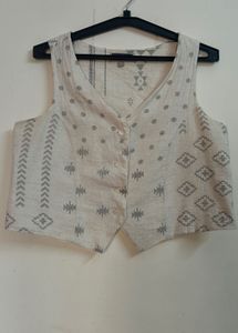 Stylish Ethnic Print Sleeveless Vest