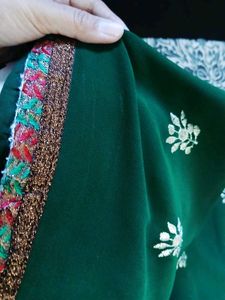 Emerald Green Embroidered Saree