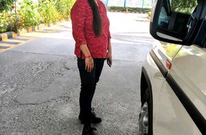 Stylish Red Geometric Print Kurta
