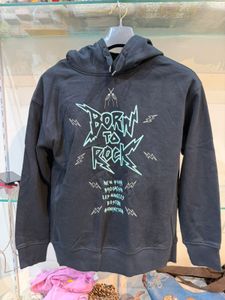 Black 'Born to Rock' Graphic Hoodie