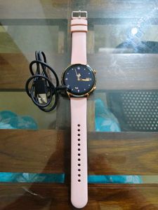 Stylish Gold Smartwatch with Pink Strap