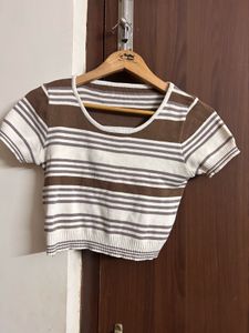 Striped Crop Top 🤎