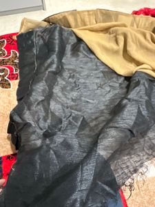 elegant brown and black clasical saree