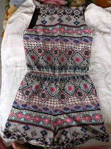 Patterned Sleeveless Jumpsuit