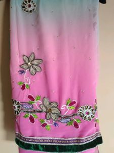 Embellished Pink Saree