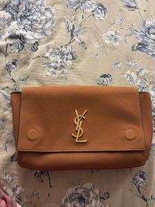 Yves Saint Laurent Black Croc Clutch