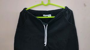 Jet Black Cotton Trouser