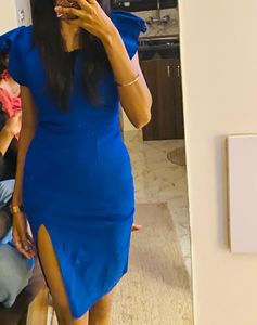 Slit Blue Dress