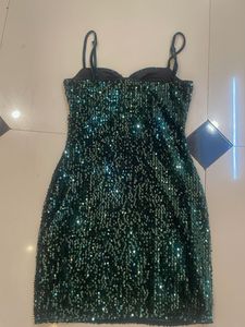 Sparkling Green Sequin Mini Dress