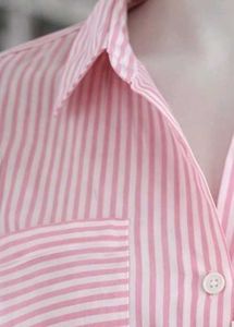 New Zara Pink Striped Button-Up Shirt