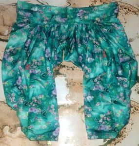 Teal Floral Print Kurta with Dhoti Pants