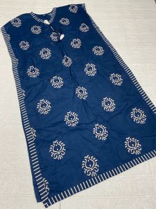 Navy Blue Kurta Set with Cream Pants