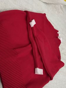 Vibrant Red Mock Neck Sweater