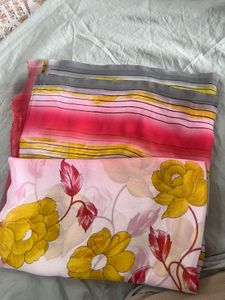 Beautiful Floral Print Saree with blouse
