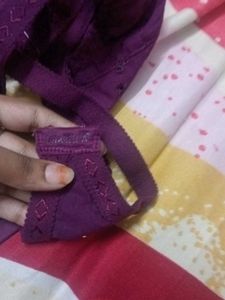 Purple Embroidered Bra