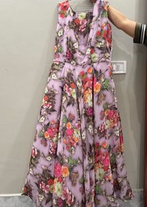 Beautiful Floral Print Ethnic Gown