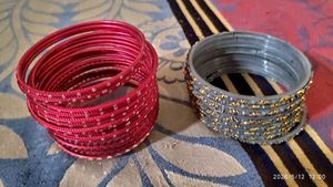 Set of Red and Grey Bangles