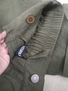 Olive Green Wide Leg Pants