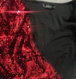 Red Sequin Mini Dress