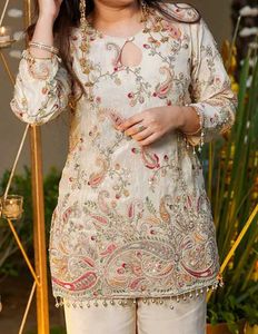 Elegant Embroidered Kurta with Trousers