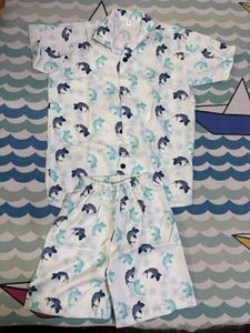 Cute Dolphin Print Pajama Set