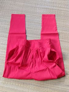 Red Colour Pencil Pant