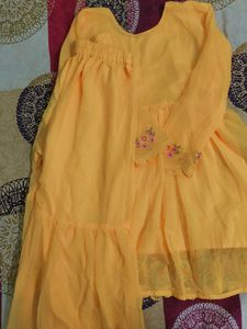 Beautiful Yellow Embroidered sharara set