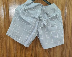 Stylish Grey Checkered Shorts