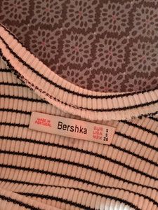Bershka Bodycon Black And White Stripes Stretchy Dress
