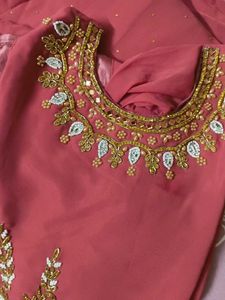 💋pinkish Red Kurta Set with skirt🥵
