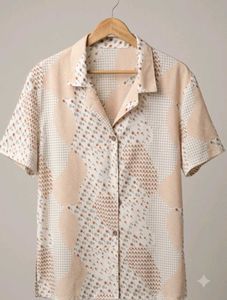 Retro Patchwork Short Sleeve Shirt