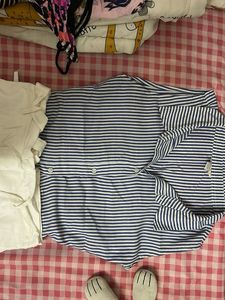 Fitted Striped Blue and White Shirt