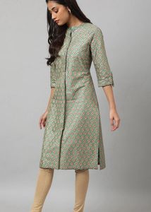 Green Printed Kurta
