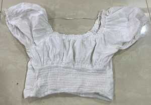 White Cottage Core Top