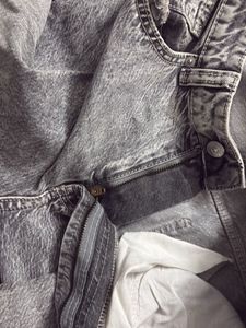 handm Washed Grey Wide Leg Jeans