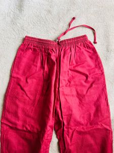 pink Smocked Ruffle Crop Top and trouser