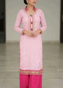 Pure georgette mirror Work wedding suit