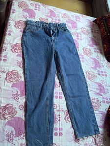 Blue High-Waisted Wide Leg Jeans