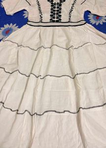 White Tiered Embroidered Maxi Dress