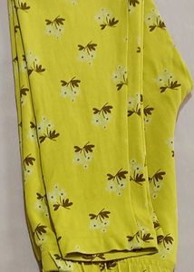 Yellow Floral Print Dress with legging