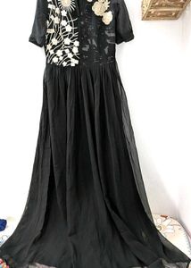 Black Embroidered Ethnic Gown