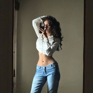 White Cropped Button-Up Shirt