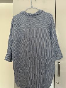 Gia Westside- Blue and White Striped Button-Up Top