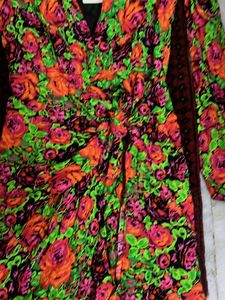 Zara Vibrant Floral Print Wrap Dress