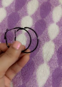 Black Hoop Earrings (50 Rs Each)